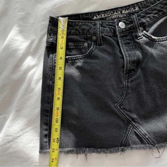 American Eagle Black Denim Mini Skirt - Picture 6 of 7